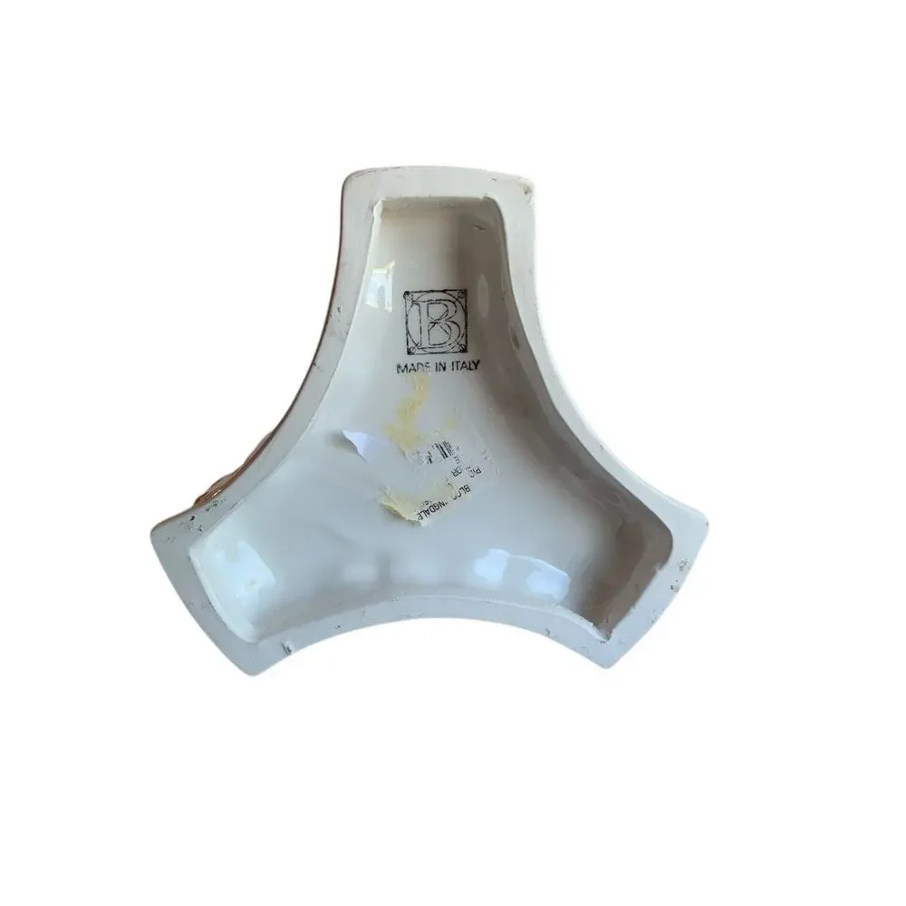 Bloomingdale’s Made In Italy White Porcelain Candle Stick Holder 11.5 “ Tall‎
